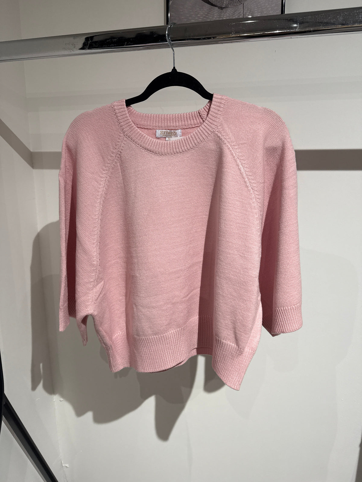 Basic Pullover kurzer Arm -6675- rosa