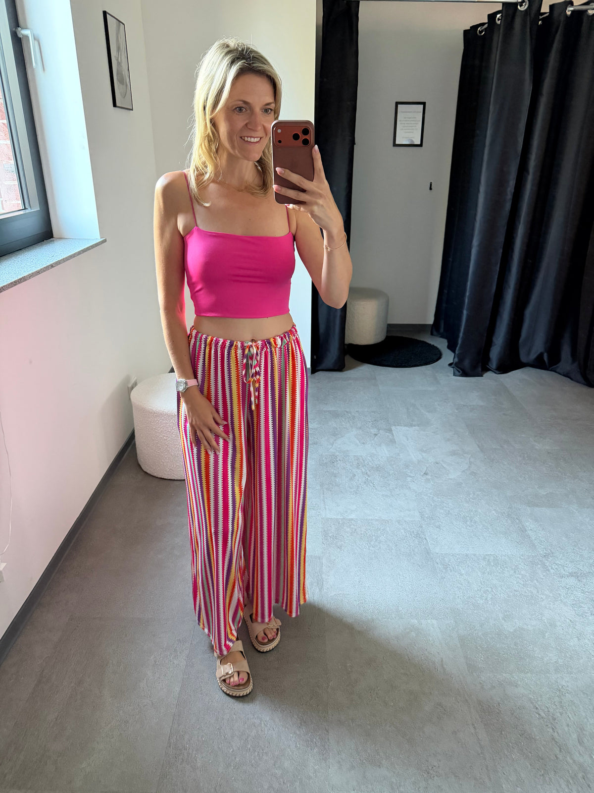 BESTSELLER HOSE  -1667- GESTREIFT PINK